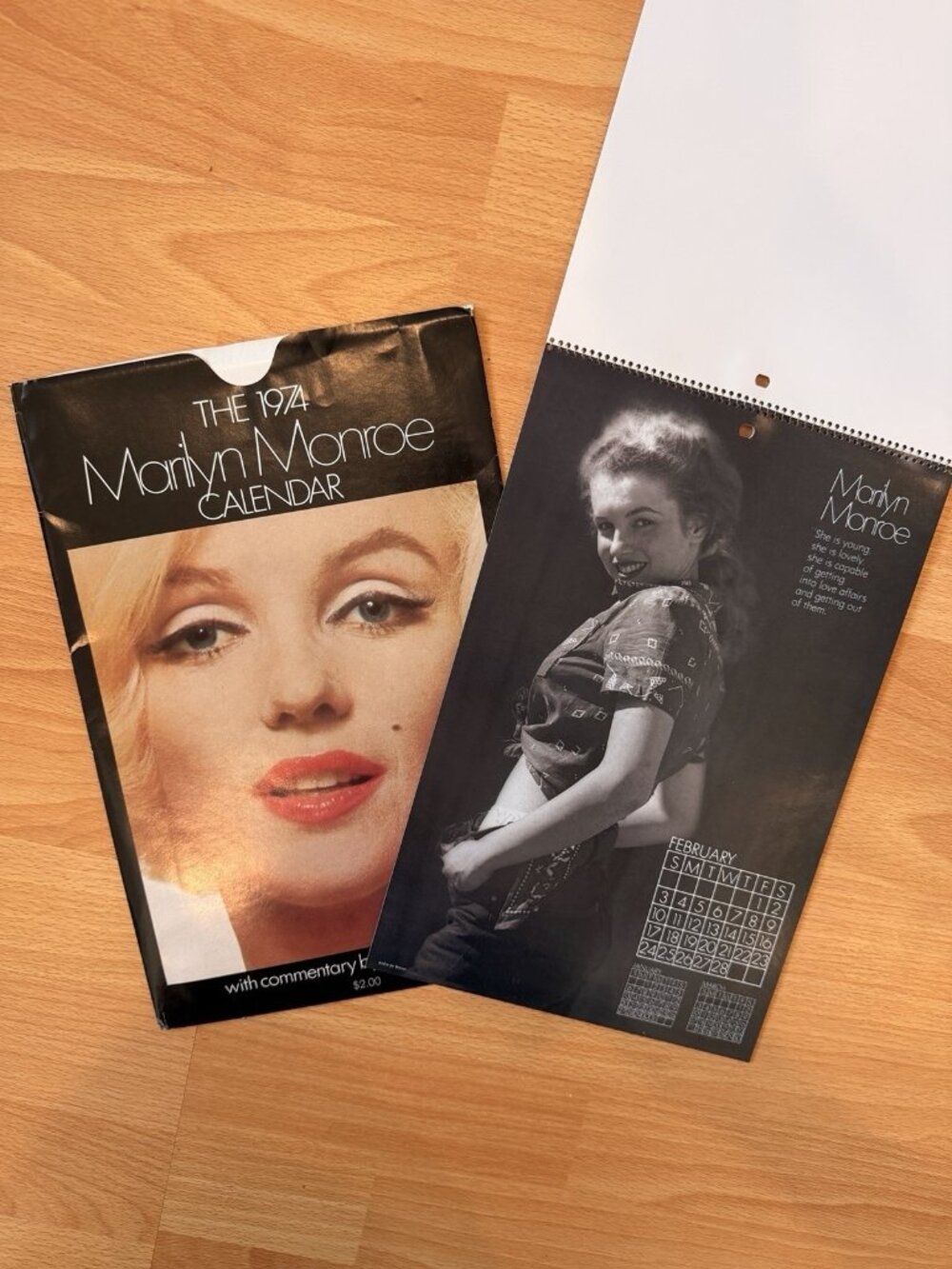 Marilyn Monroe Calendar 1974 Replica From 100th Anniversary